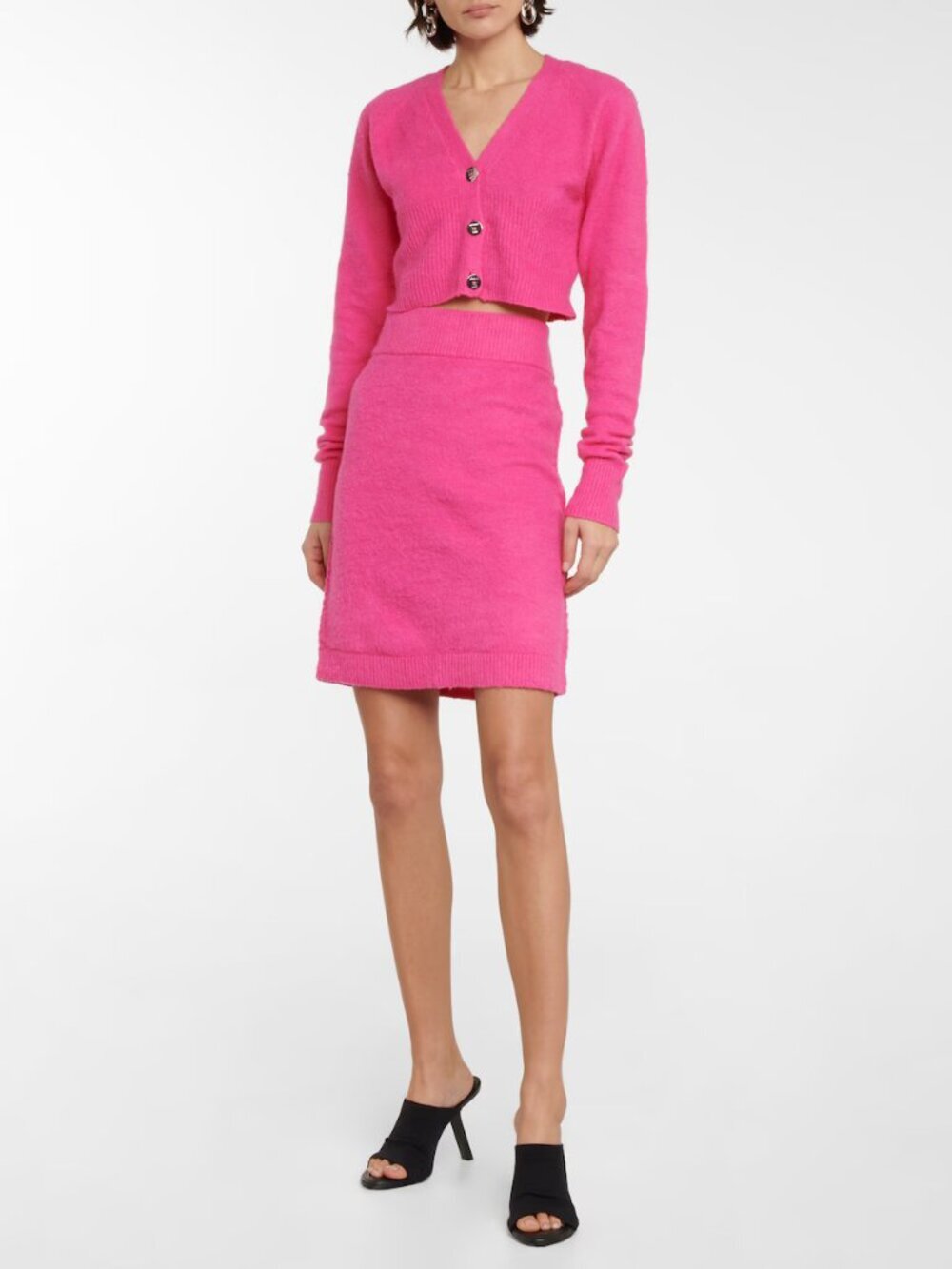 Helmut Lang Disco Pink Textured Knit Pencil Skirt NWT Size S Cotton Blend